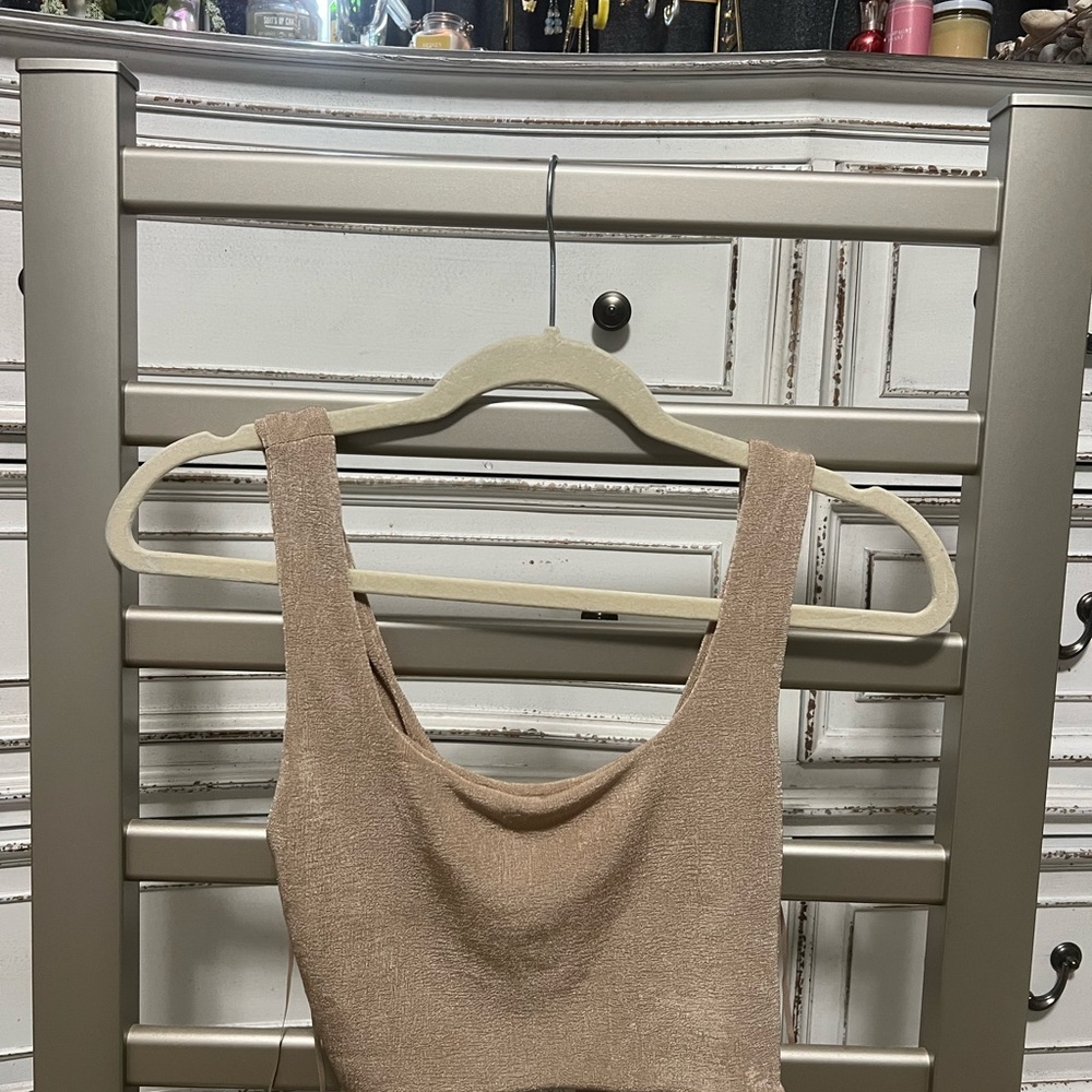 Elegant Tan Sleeveless Top